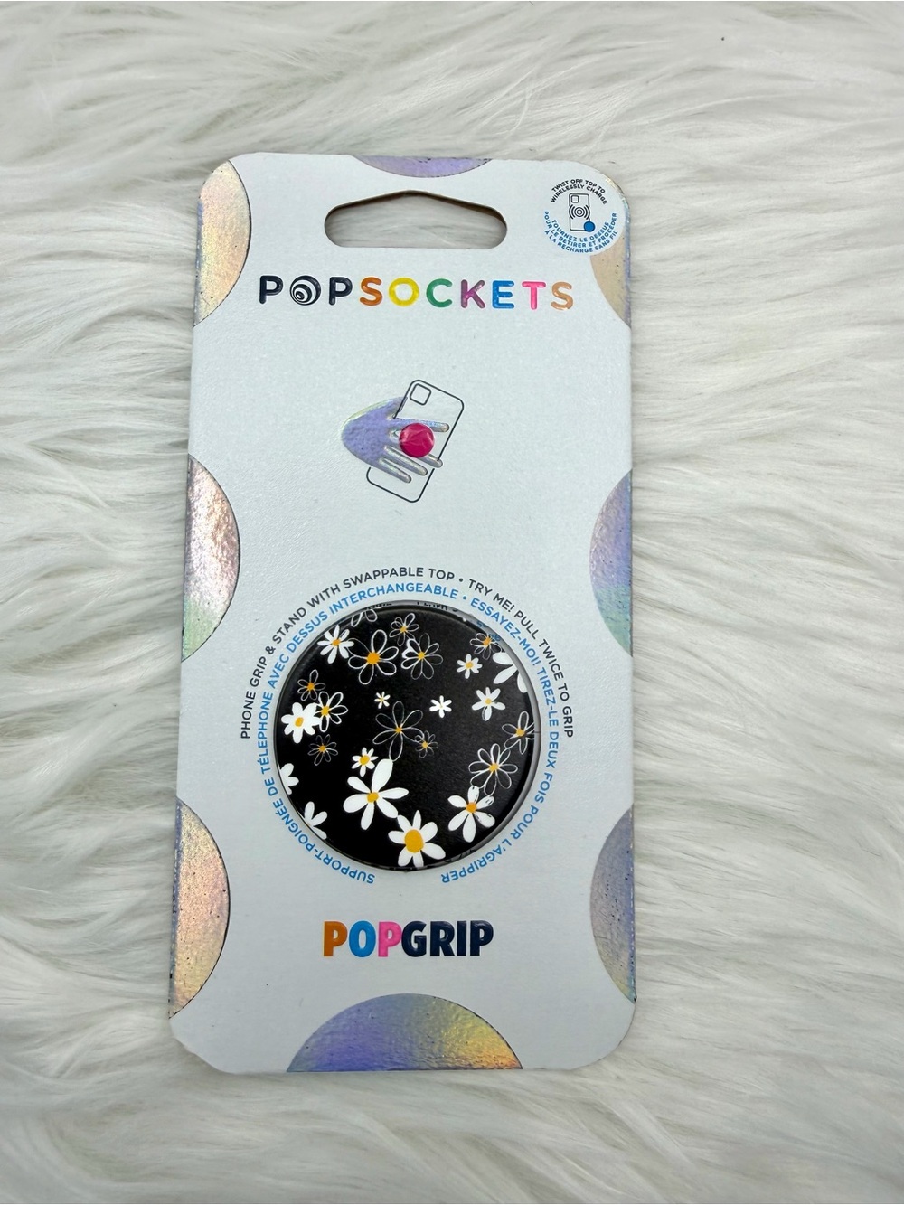 2/$25✨PopSocket PopGrip Daisy Black and White Phone Grip Bumper